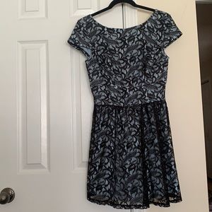 Blue and Black Lace Dress